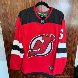 Fanatics Red and Black Hockey Jersey